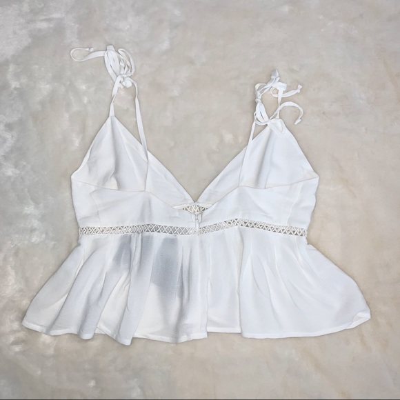 For Love & Lemons Iris Crop Top Ivory Size S NWT - Picture 14 of 15